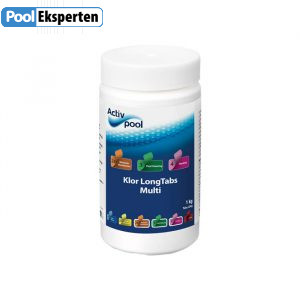 Klor Long Tabs Multi 1 kg - langtidsvirkende klor tabletter til poolen