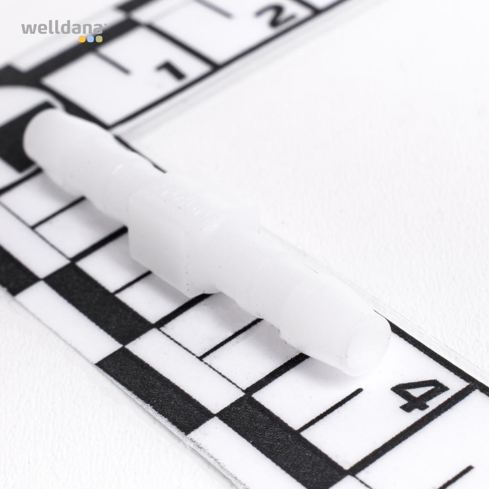 Slangestuds, samler. Hvid pvc. t/rød PN slange.