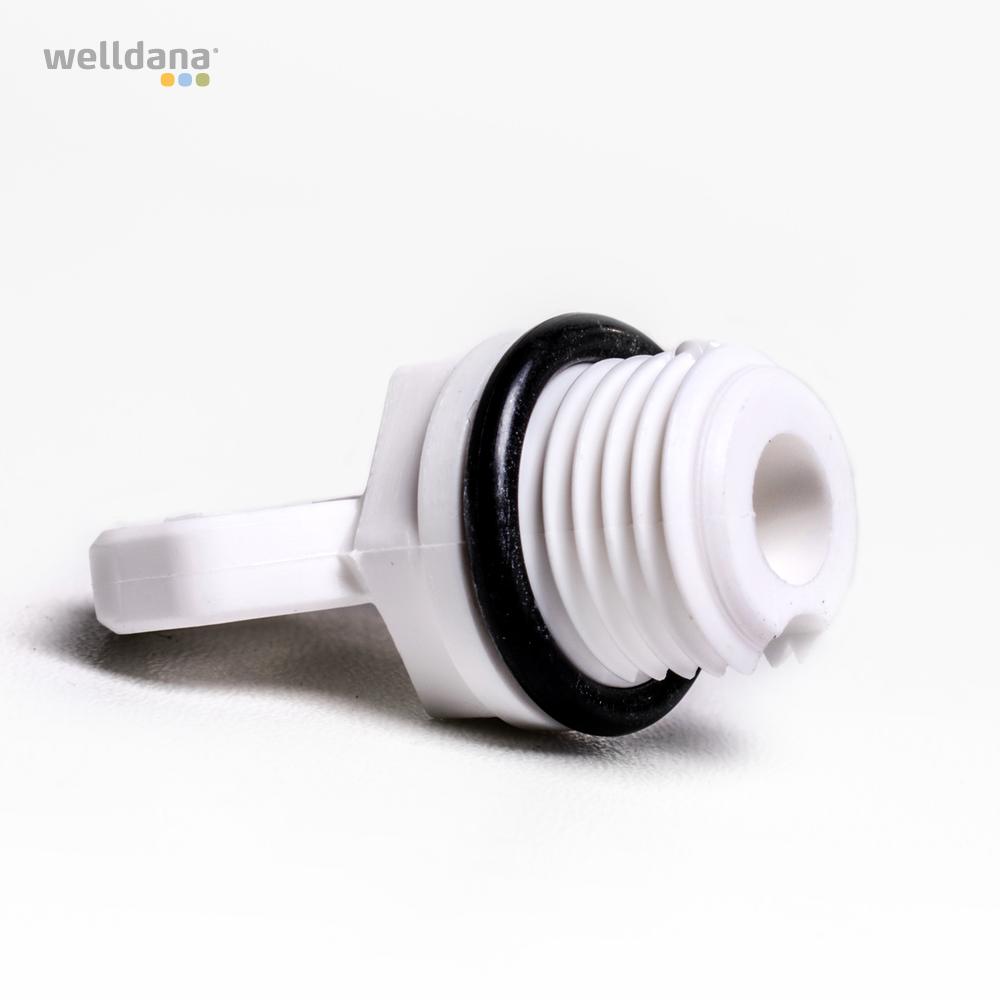 Udluftningsskrue ¼" (hvid) Multiportventil. Alle.