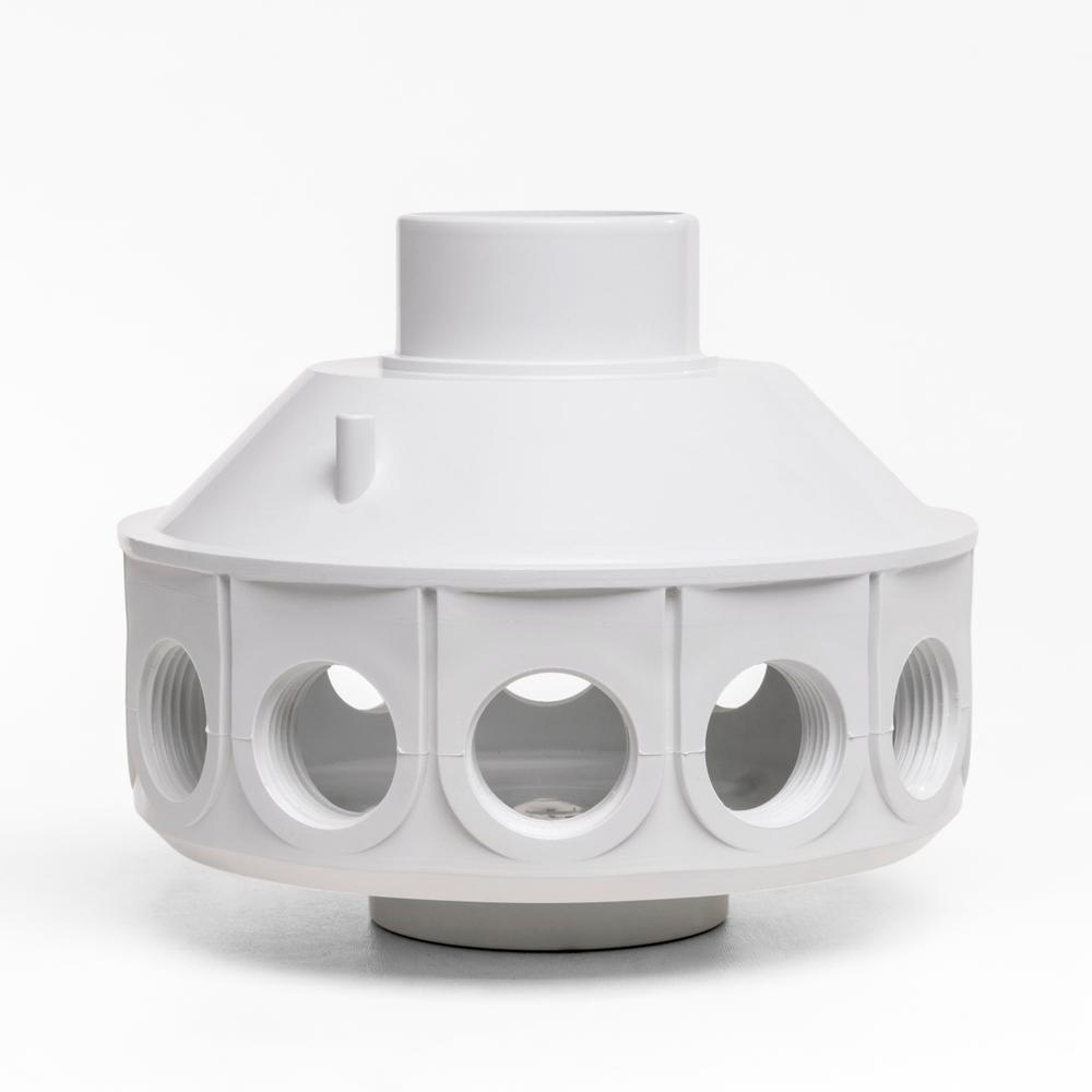 Lateral centerpart. Hvid. t/Kripsol filter - 8 arms