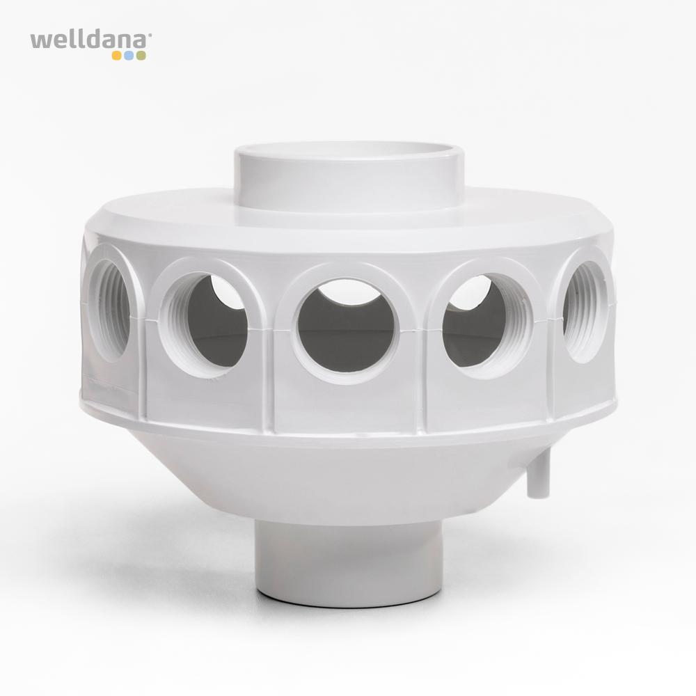 Lateral centerpart. Hvid. t/Kripsol filter - 8 arms