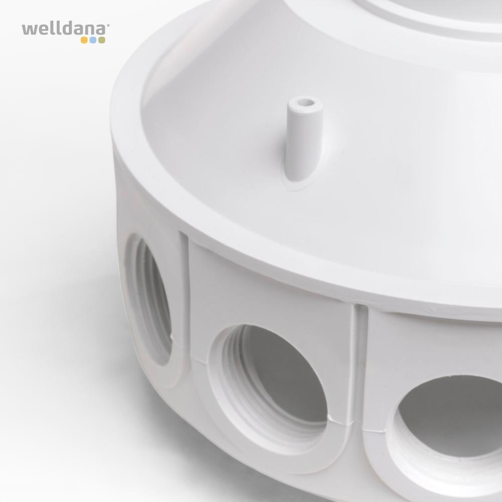 Lateral centerpart. Hvid. t/Kripsol filter - 8 arms