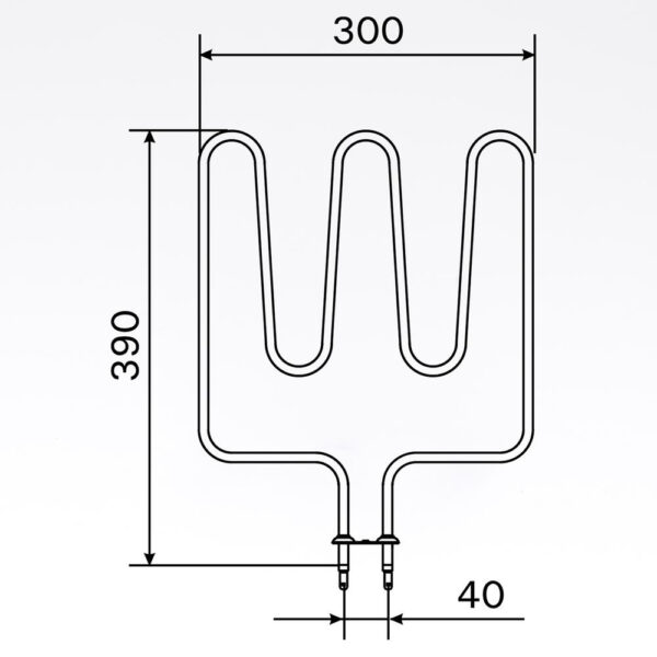 Sauna element 1500W, 240V Terminaler i bunden.