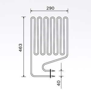 Sauna element 3000W, 230 V Terminaler i siden.
