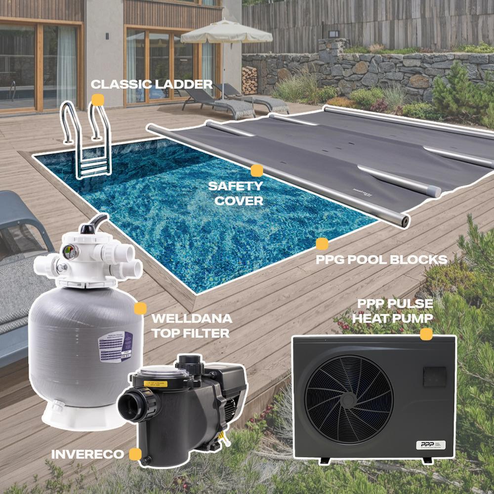 Poolpakke Standard 3 x 6 x 1,5 m