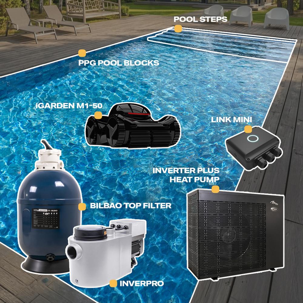 Poolpakke Farvorit 3 x 6 x 1,5 m